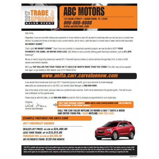 Automotive Trade & Upgrade Campaign - Direct Mail