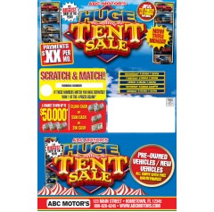 Huge Tent Sale Automotive Direct Mail Trifold 12x18 