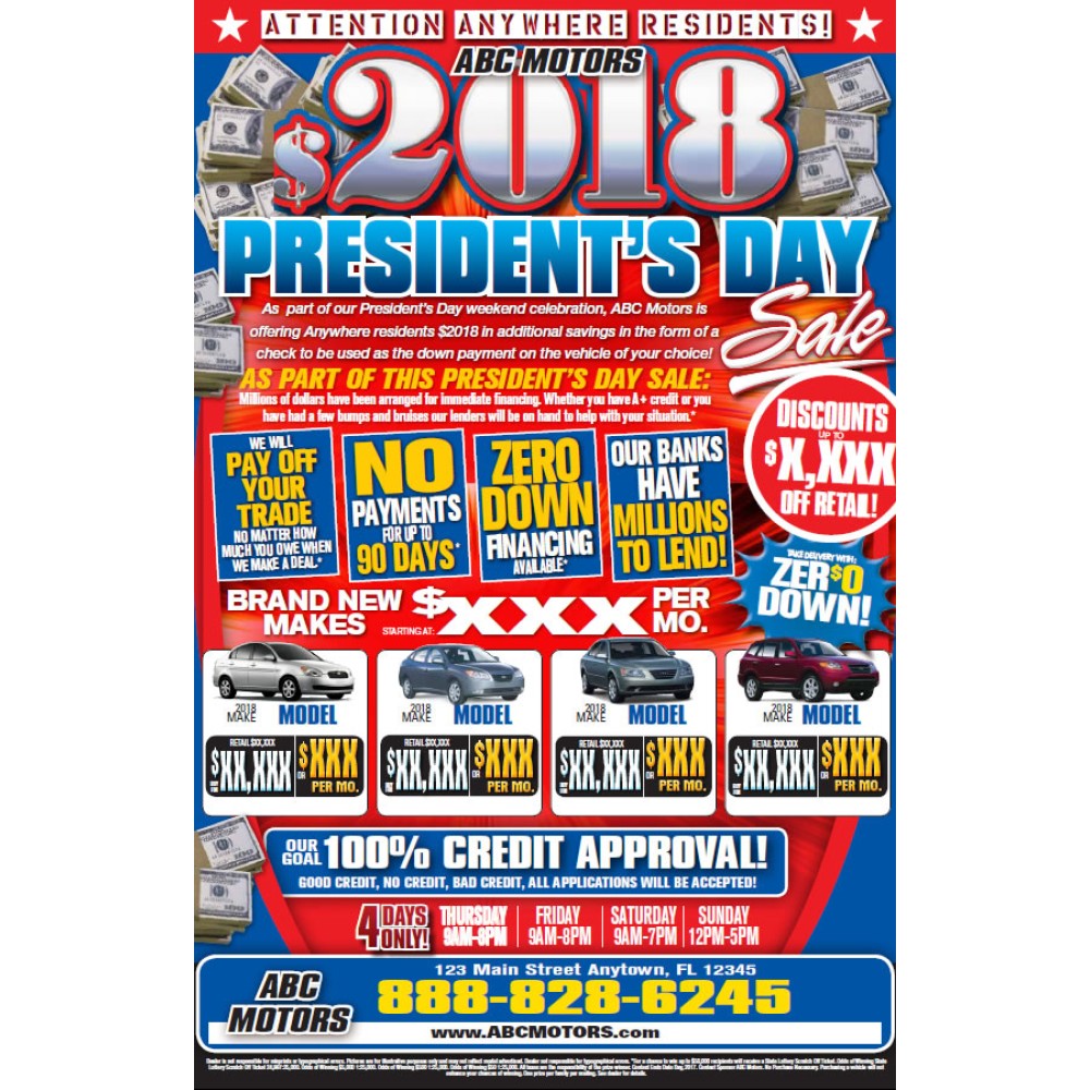 A Presidents Day Tri-fold 12x18 