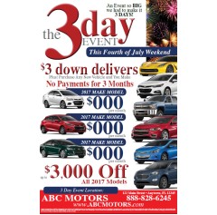 Independence Day Tri-fold 12x18 - July 4th 3 Day