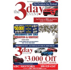 Presidents Day Trifold 12x18 - 3 Day