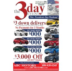 Presidents Day Trifold 12x18 - 3 Day