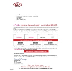 Kia Incentive Mailer - Automotive Direct Mail 