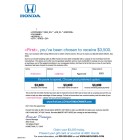 Honda Incentive Mailer - Automotive Direct Mail 