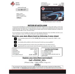 Auto Black Credit - Embossed Card Mailer