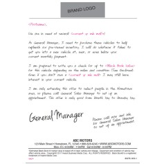 Check Mailer - Automotive Personalized Letter - Buyback 