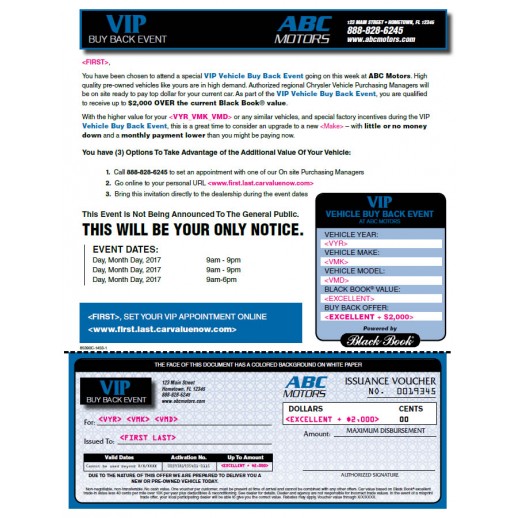 VIP Buyback Black Book Mailers - Color Options