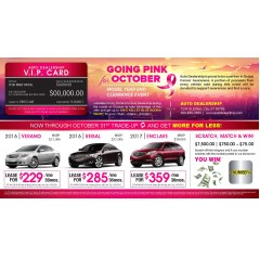GOING PINK for OCTOBER 11 x 6 Laminated Buyback Card Mailer 