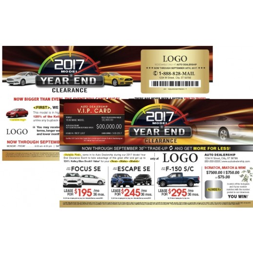 A 2018 Year End Clearance - Automotive Direct Mail - 11 x 6 Laminated Buyback Card Mailer 