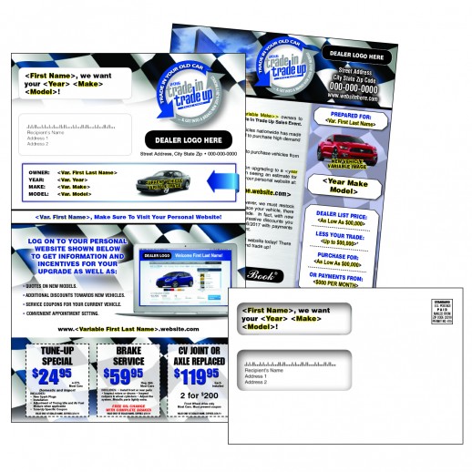 Auto Buyback - Trade In & Trade Up Sales Event - 8.25x13  Letter - Automotive Check Mailer 