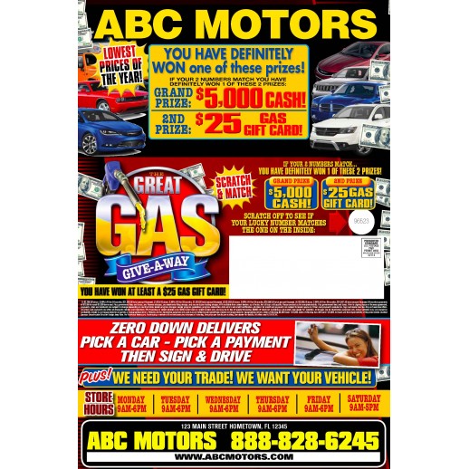 GREAT GAS GIVEAWAY sales event  Trifold 12x18 