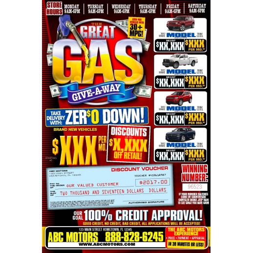 GREAT GAS GIVEAWAY sales event  Trifold 12x18 