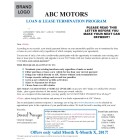 Loan or Lease Early Termination Program