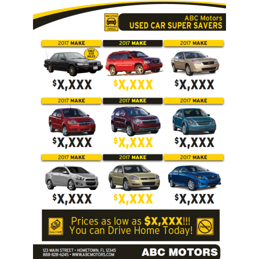 Magazine - 4 Page - Automotive Direct Mail - Targeted - Color Options