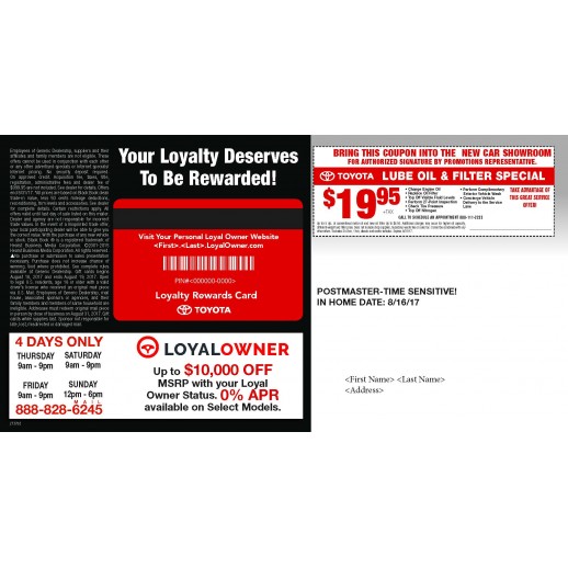 Laminated Buyback Card Mailer - Owner Loyalty