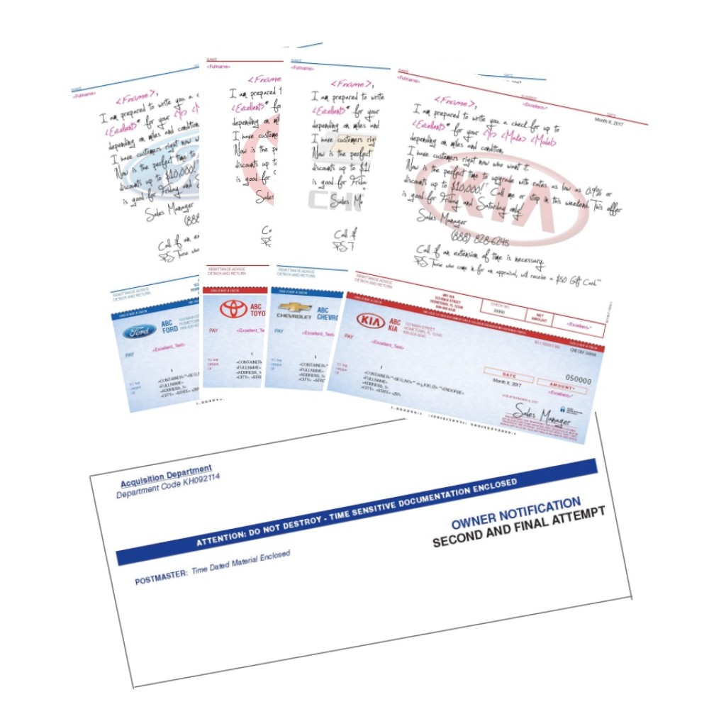 A Buyback Check Mailer - All Automotive Manufactures Available