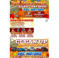 FALL - RAKE IN THE SAVINGS Sales Event Trifold 12x18 