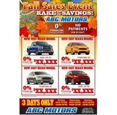 FALL - RAKE IN THE SAVINGS Sales Event Trifold 12x18 