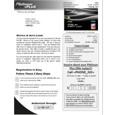 Auto Platinum Plus Credit - Embossed Card Mailer