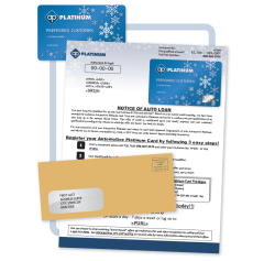 Holiday Automotive Credit - Embossed Card - Mailer - Blue