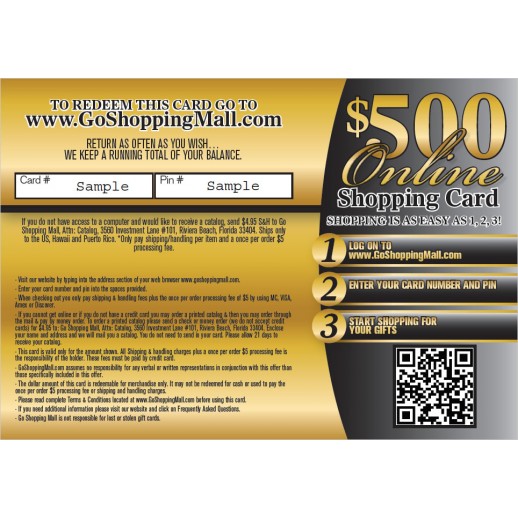 $500 Online Shopping Card
